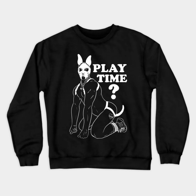 Pup Brick (Teddy Bryce) - white lines Crewneck Sweatshirt by RobskiArt